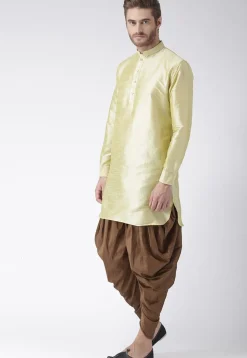 Solid Color Dupion Silk Dhoti Pant in Dark Brown