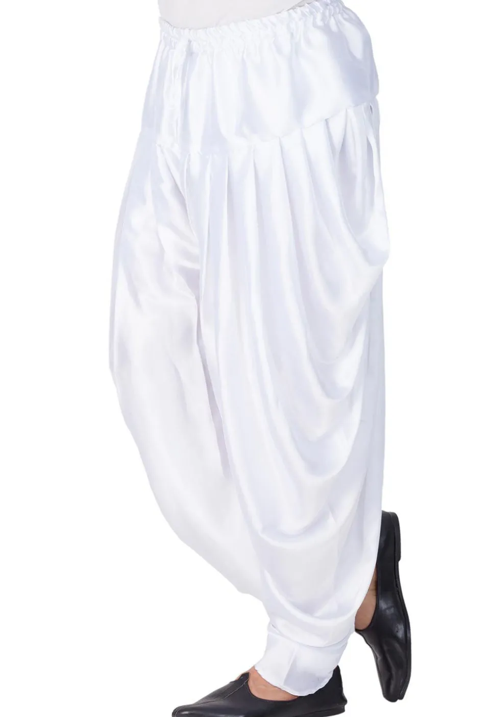 Solid Color Dupion Silk Dhoti Pant in White