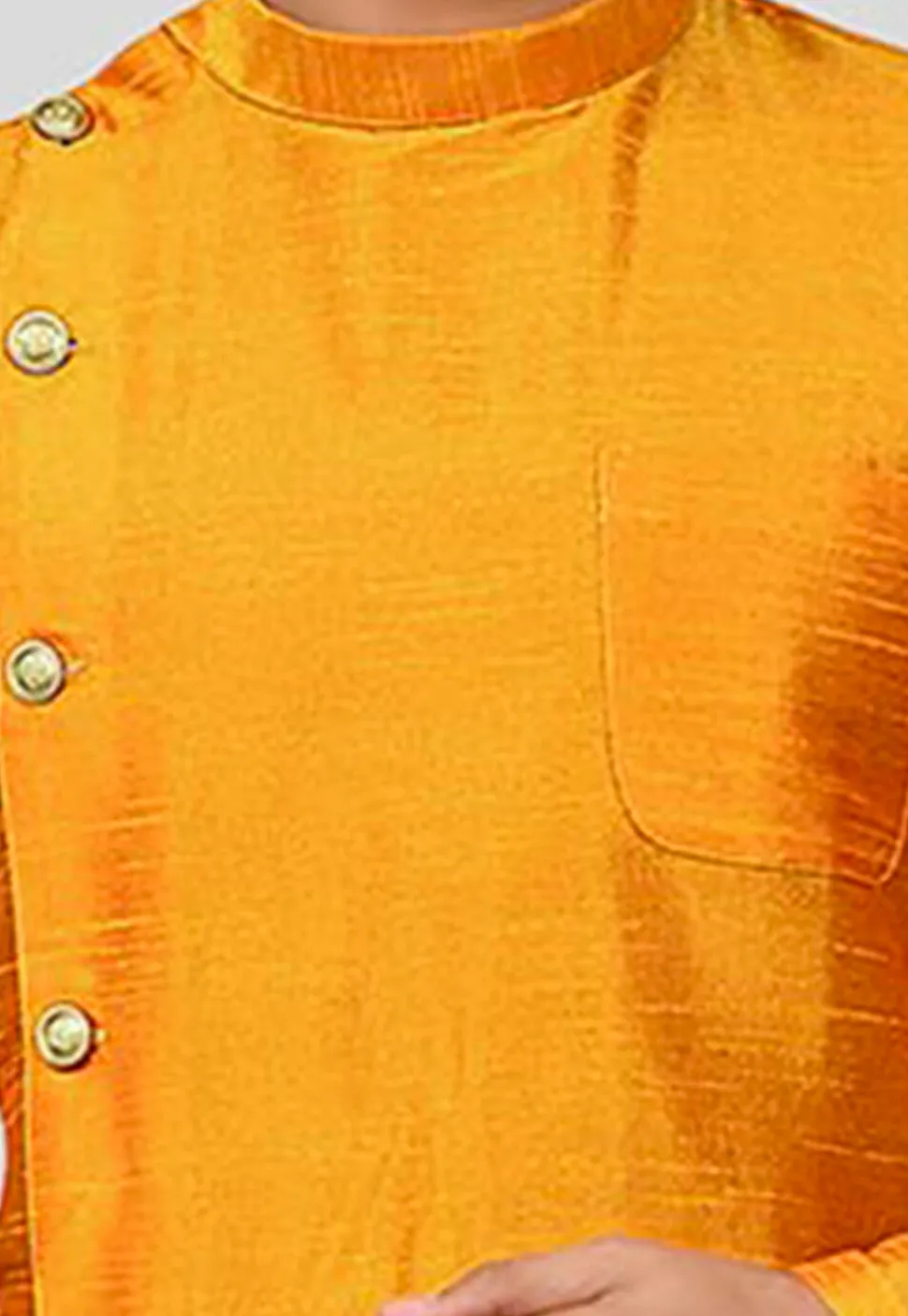 Solid Color Dupion Silk Dhoti Kurta in Orange