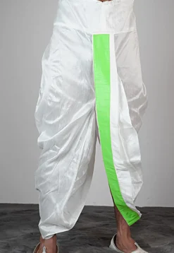 Solid Color Dupion Silk Dhoti Pant in White