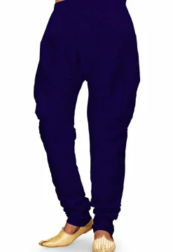 Solid Color Dupion Silk Harem Pant in Royal Blue