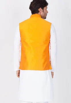 Solid Color Dupion Silk Jacket in Mustard