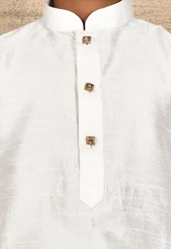 Solid Color Dupion Silk Kurta in Cream