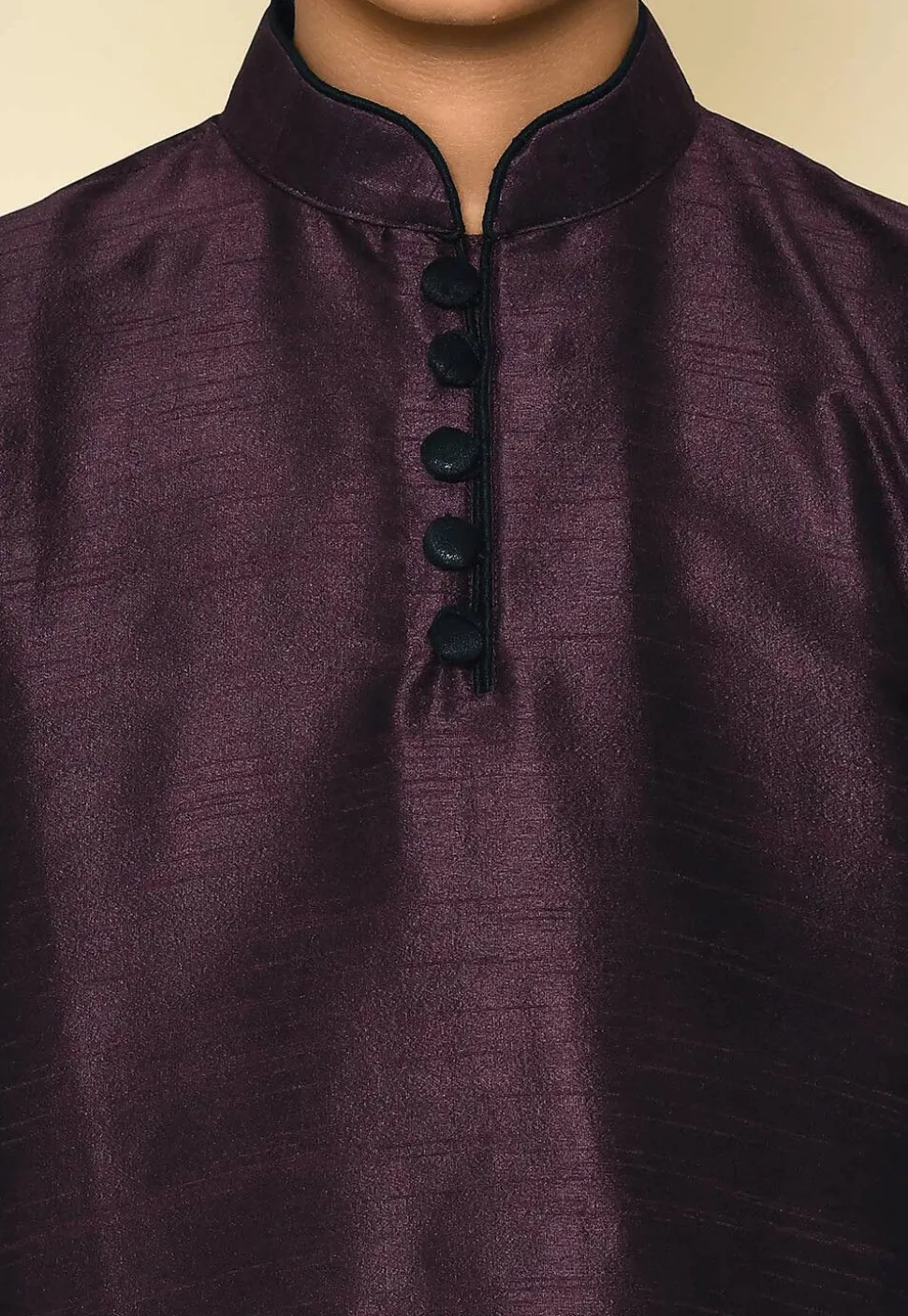 Solid Color Dupion Silk Kurta in Wine