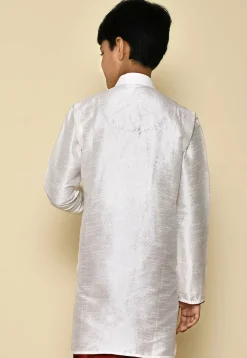 Solid Color Dupion Silk Kurta in Cream