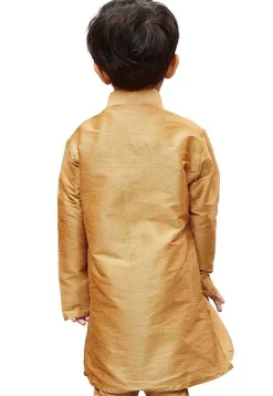 Solid Color Dupion Silk Kurta in Beige
