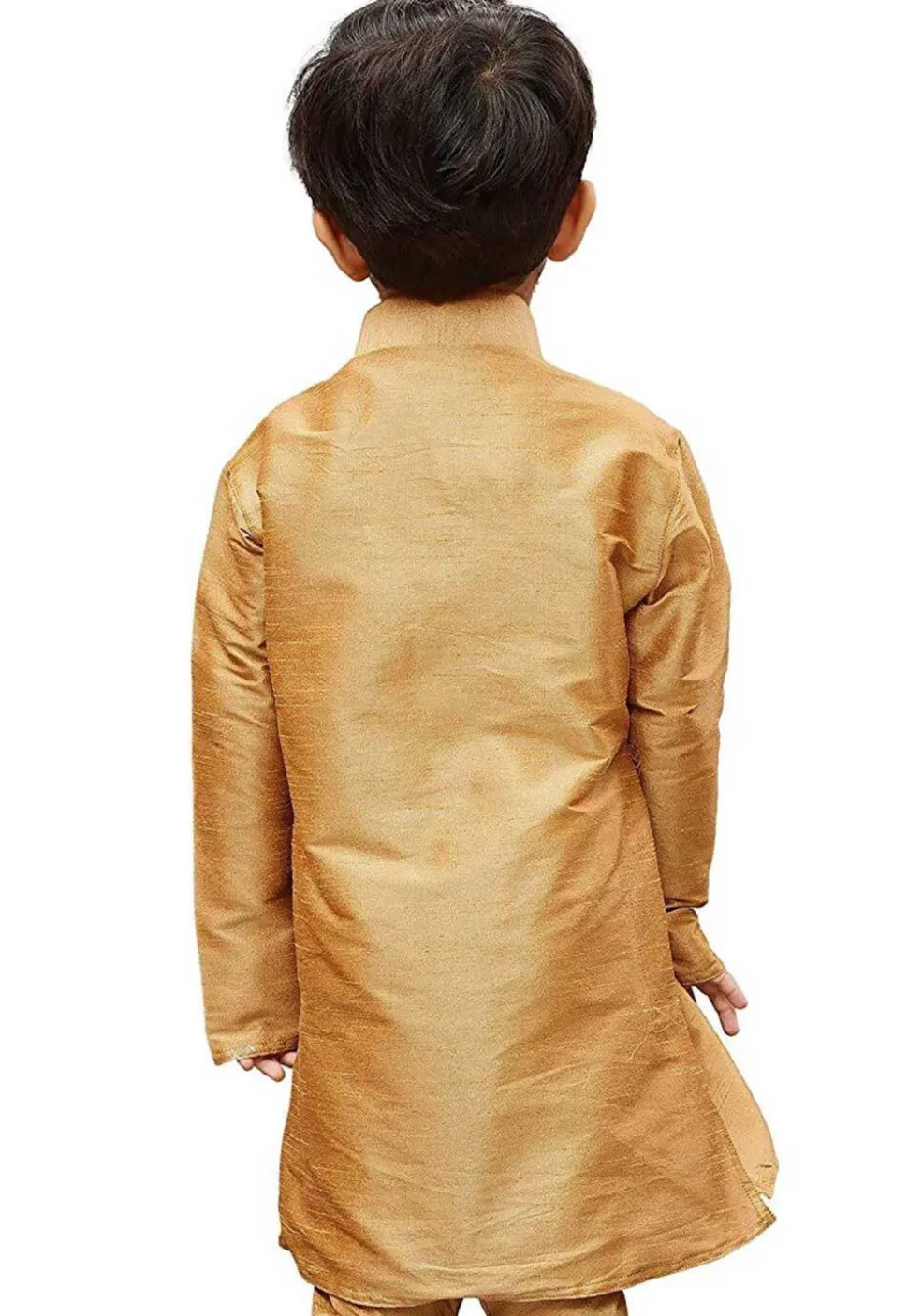 Solid Color Dupion Silk Kurta in Beige