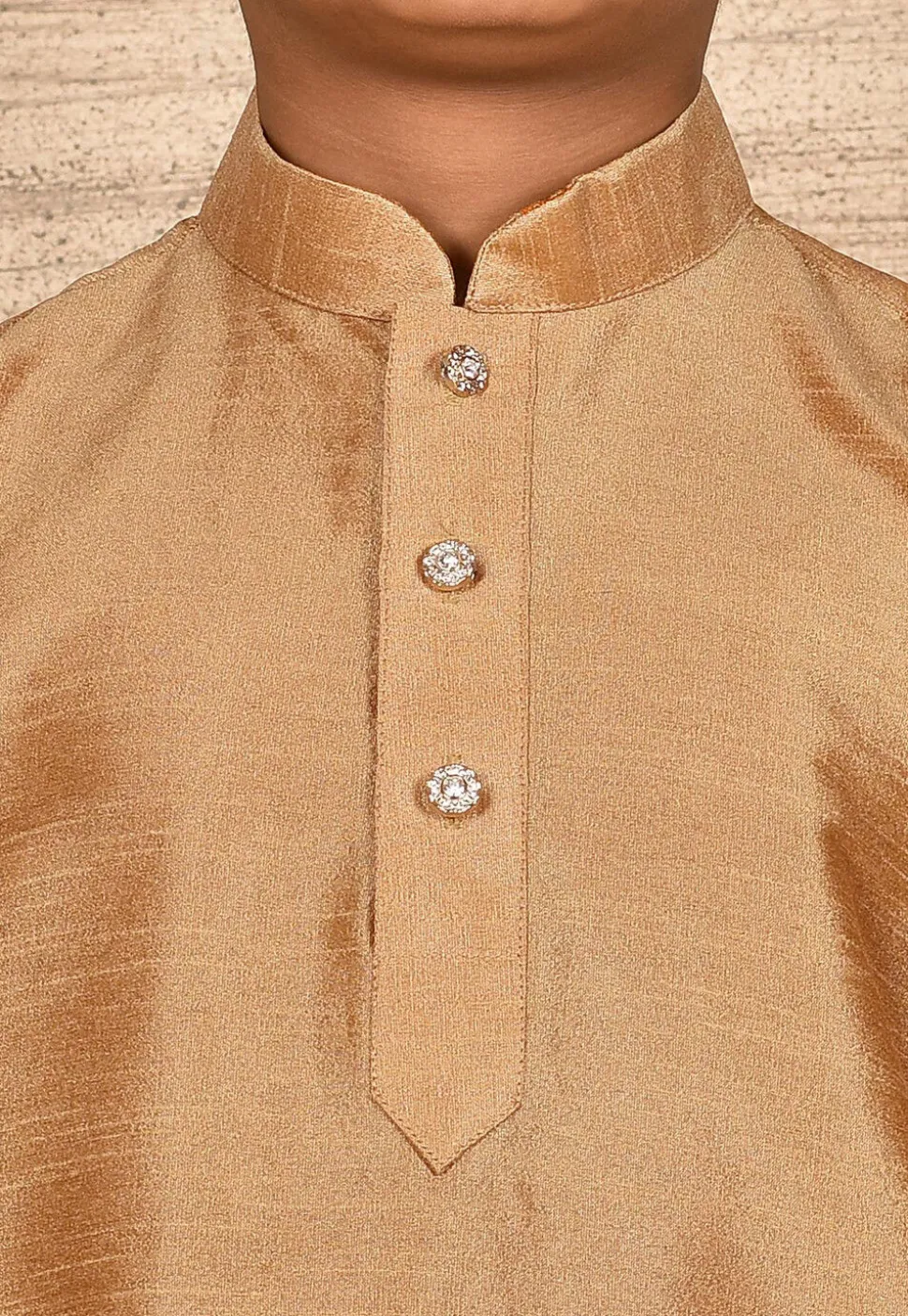 Solid Color Dupion Silk Kurta in Beige