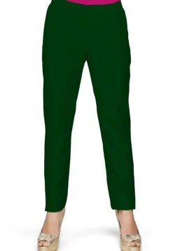 Solid Color Dupion Silk Pant in Dark Green