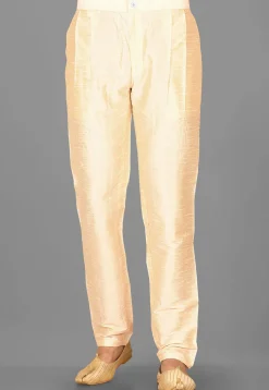 Solid Color Dupion Silk Pant in Light Beige