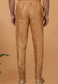 Solid Color Dupion Silk Pant in Beige