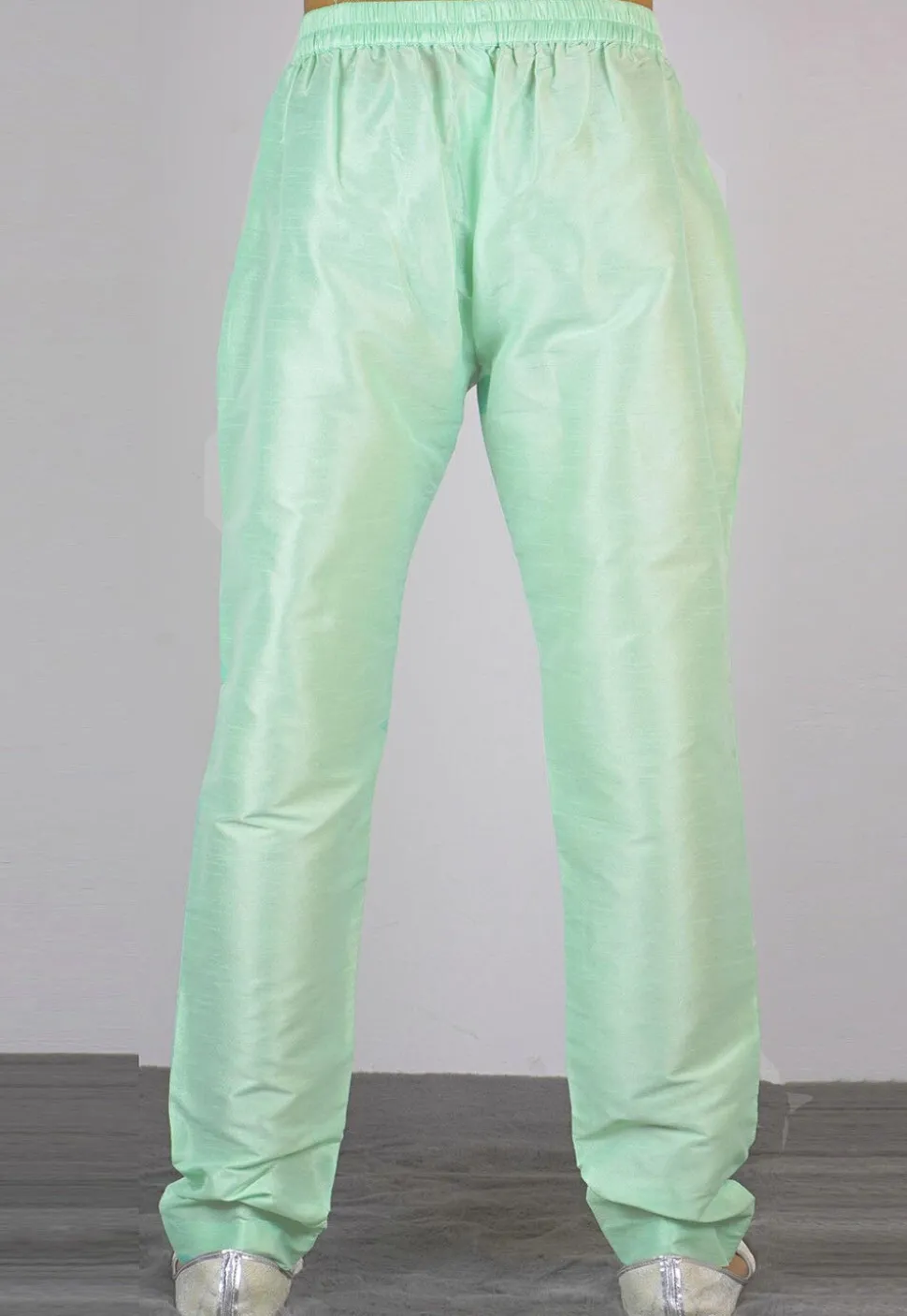 Solid Color Dupion Silk Pajama in Pastel Green