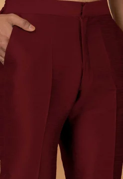 Solid Color Dupion Silk Pant in Maroon