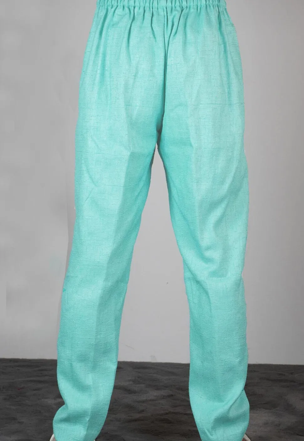 Solid Color Dupion Silk Pajama in Turquoise