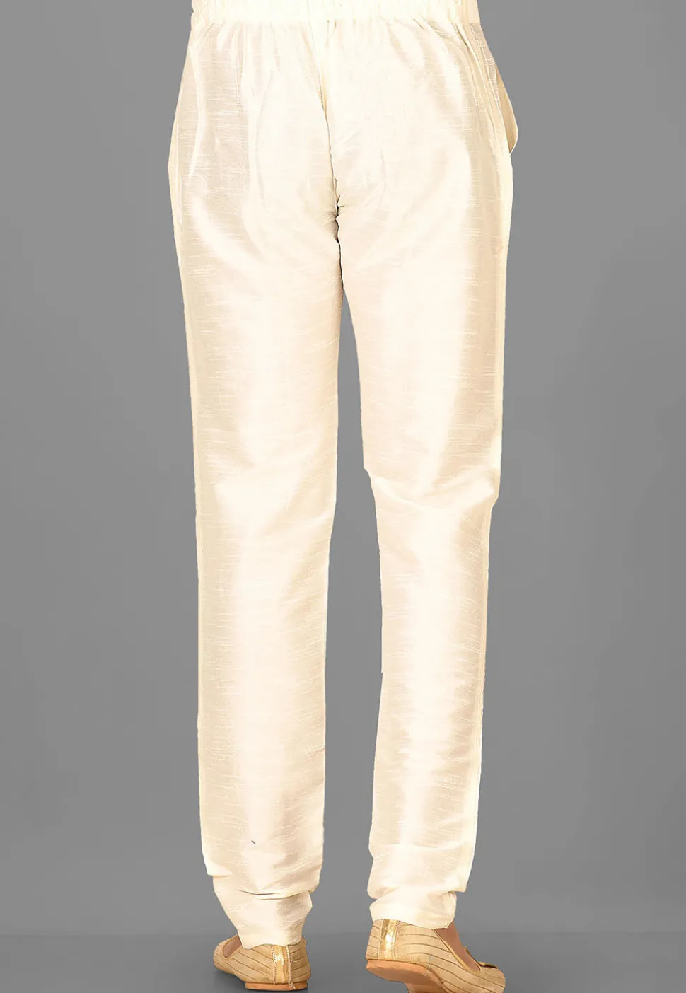 Solid Color Dupion Silk Pant in Cream
