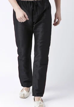 Solid Color Dupion Silk Pant in Black