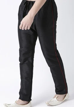 Solid Color Dupion Silk Pant in Black