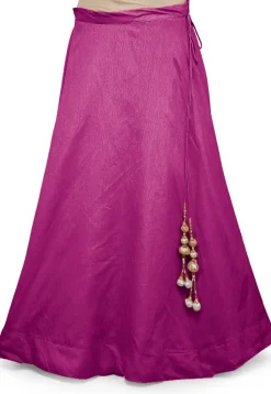 Solid Color Dupion Silk Skirt in Magenta