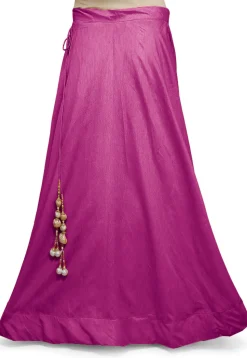 Solid Color Dupion Silk Skirt in Magenta