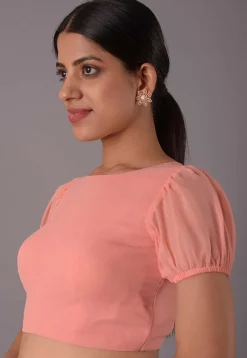 Solid Color Georgette Blouse in Peach