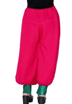 Solid Color Georgette Harem Pant in Fuchsia