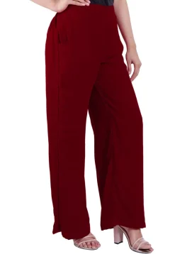 Solid Color Georgette Palazzo in Maroon