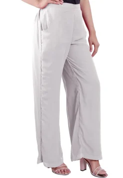 Solid Color Georgette Palazzo in white