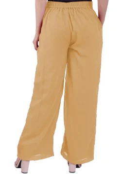 Solid Color Georgette Palazzo in Beige