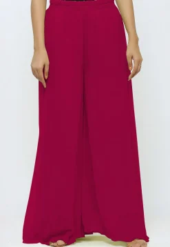 Solid Color Georgette Sharara in Fuchsia