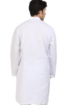 Solid Color Handloom Cotton Kurta in White