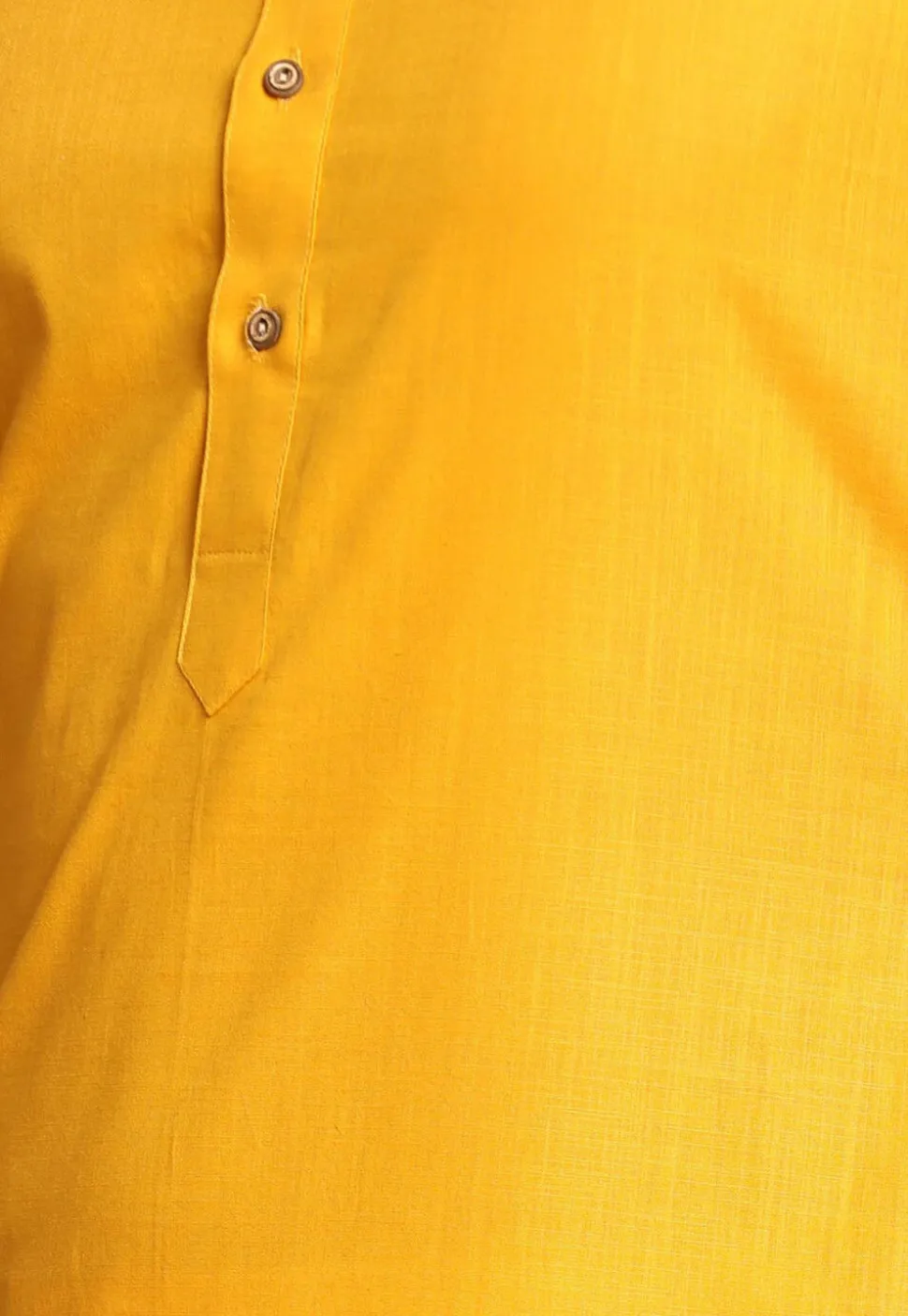 Solid Color Linen Cotton Kurta Mundu Set in Mustard