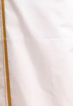 Solid Color Linen Cotton Kurta Mundu Set in Mustard