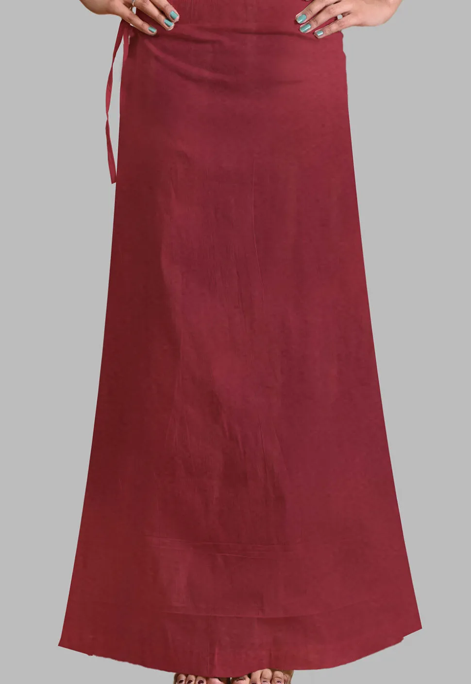 Solid Color Lurex Shimmer Petticoat in Maroon