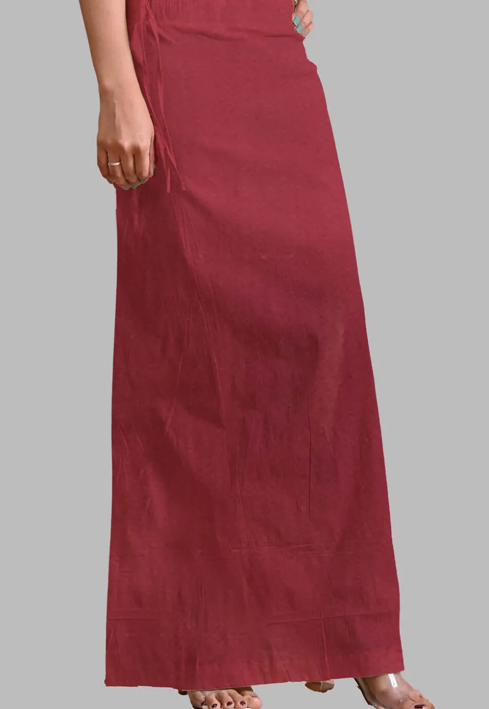 Solid Color Lurex Shimmer Petticoat in Maroon