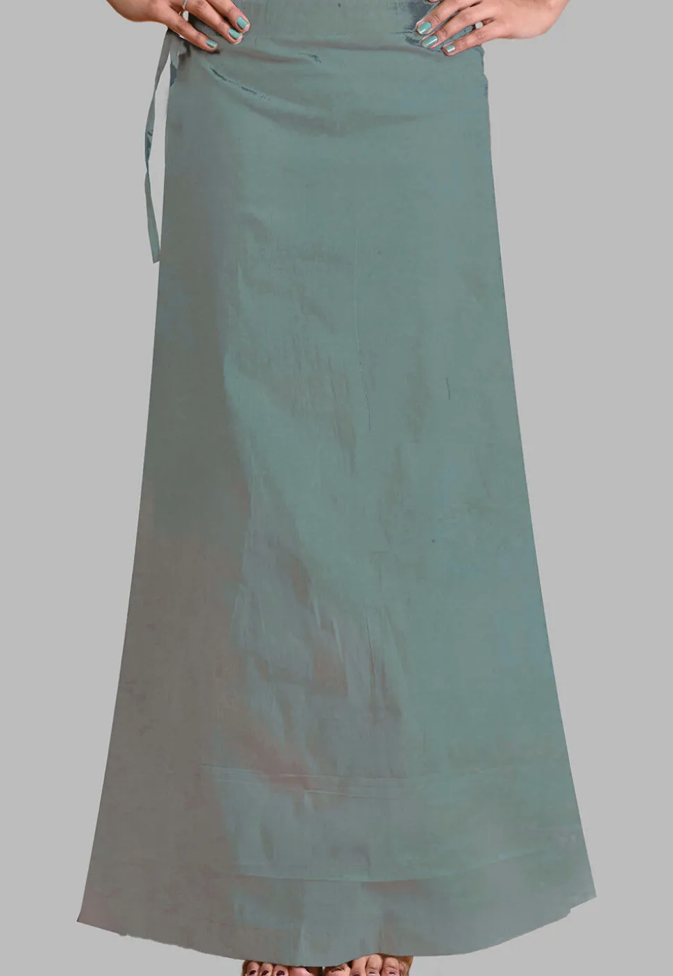Solid Color Lurex Shimmer Petticoat in Sea Blue