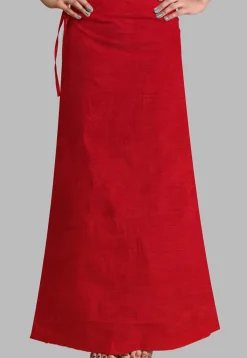 Solid Color Lurex Shimmer Petticoat in Red