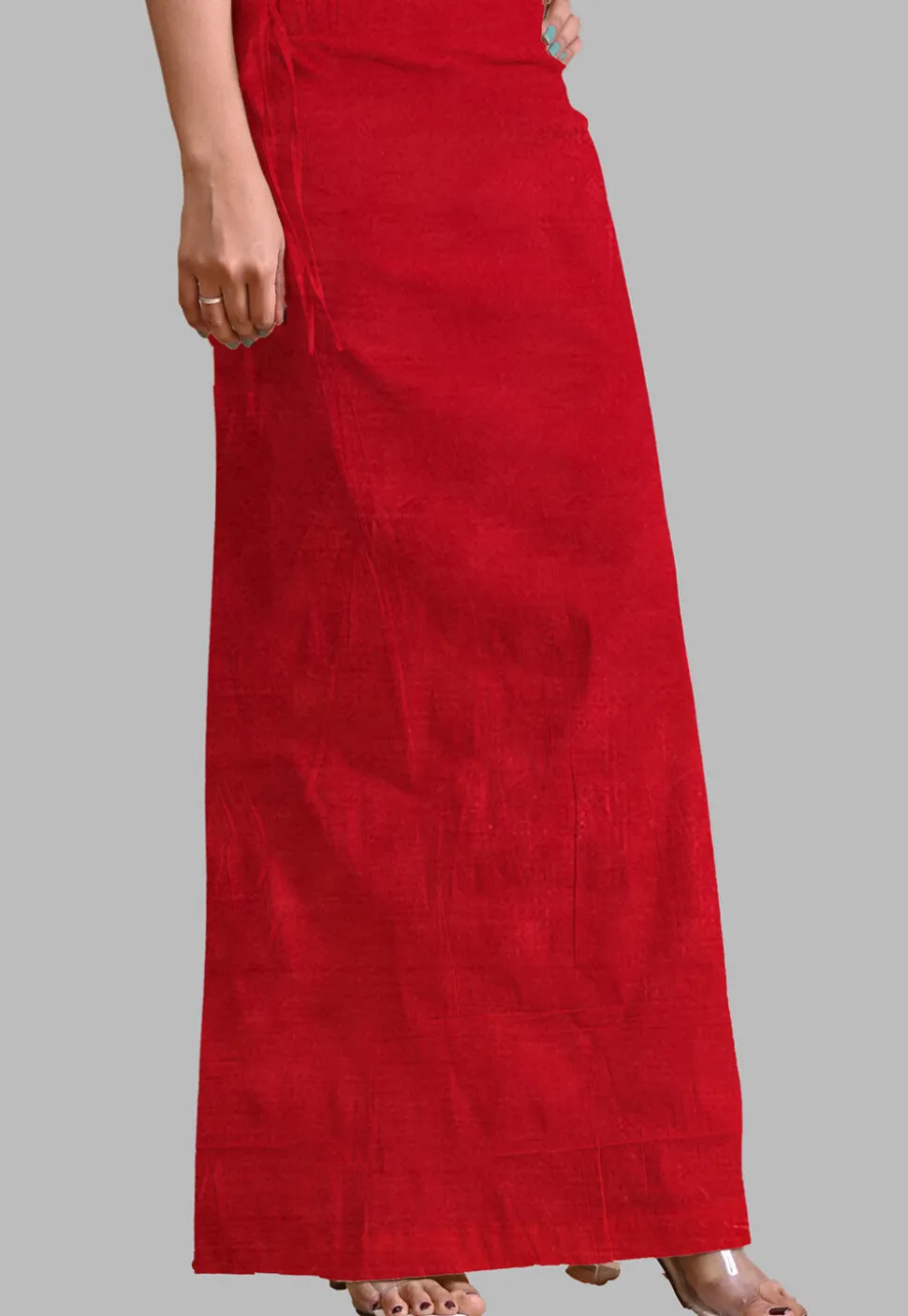 Solid Color Lurex Shimmer Petticoat in Red