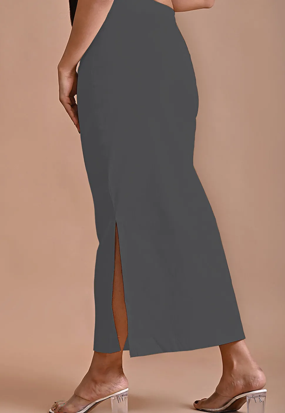 Solid Color Lycra Cotton Shapewear Petticoat in Grey