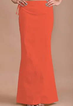Solid Color Lycra Cotton Shapewear Petticoat in Orange