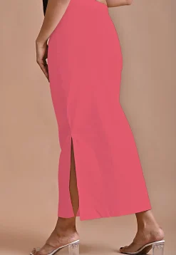 Solid Color Lycra Cotton Shapewear Petticoat in Pink