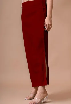 Solid Color Lycra Cotton Shapewear Petticoat in Maroon