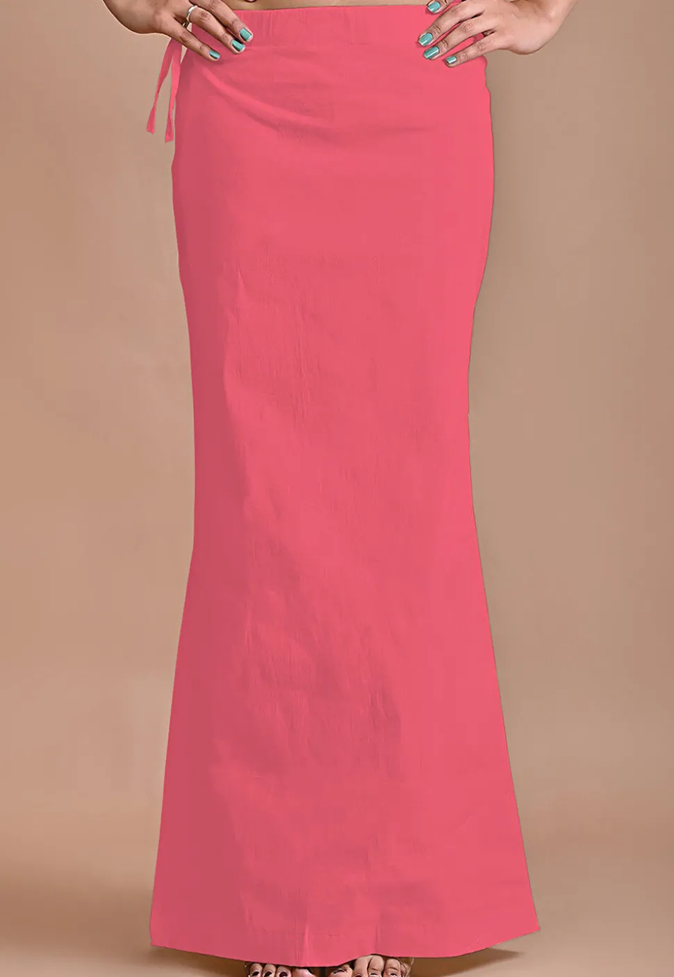 Solid Color Lycra Cotton Shapewear Petticoat in Pink