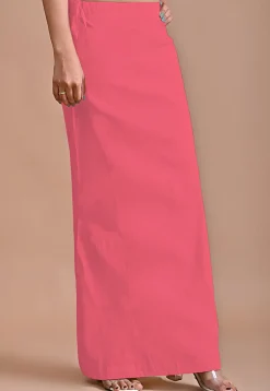 Solid Color Lycra Cotton Shapewear Petticoat in Pink