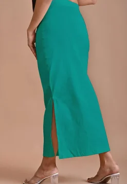 Solid Color Lycra Cotton Shapewear Petticoat in Turquoise