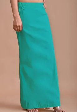 Solid Color Lycra Cotton Shape Wear in Turquoise