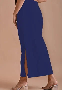 Solid Color Lycra Cotton Shapewear Petticoat in Royal Blue
