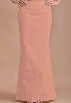 Solid Color Lycra Cotton Shapewear Petticoat in Peach