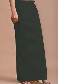 Solid Color Lycra Cotton Shapewear Petticoat in Dark Green