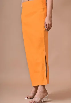 Solid Color Lycra Cotton Shapewear Petticoat in Orange