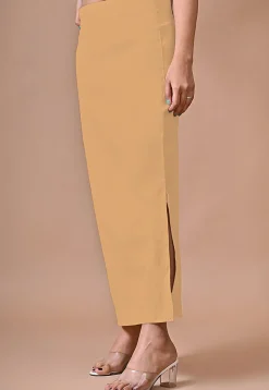 Solid Color Lycra Cotton Shapewear Petticoat in Beige